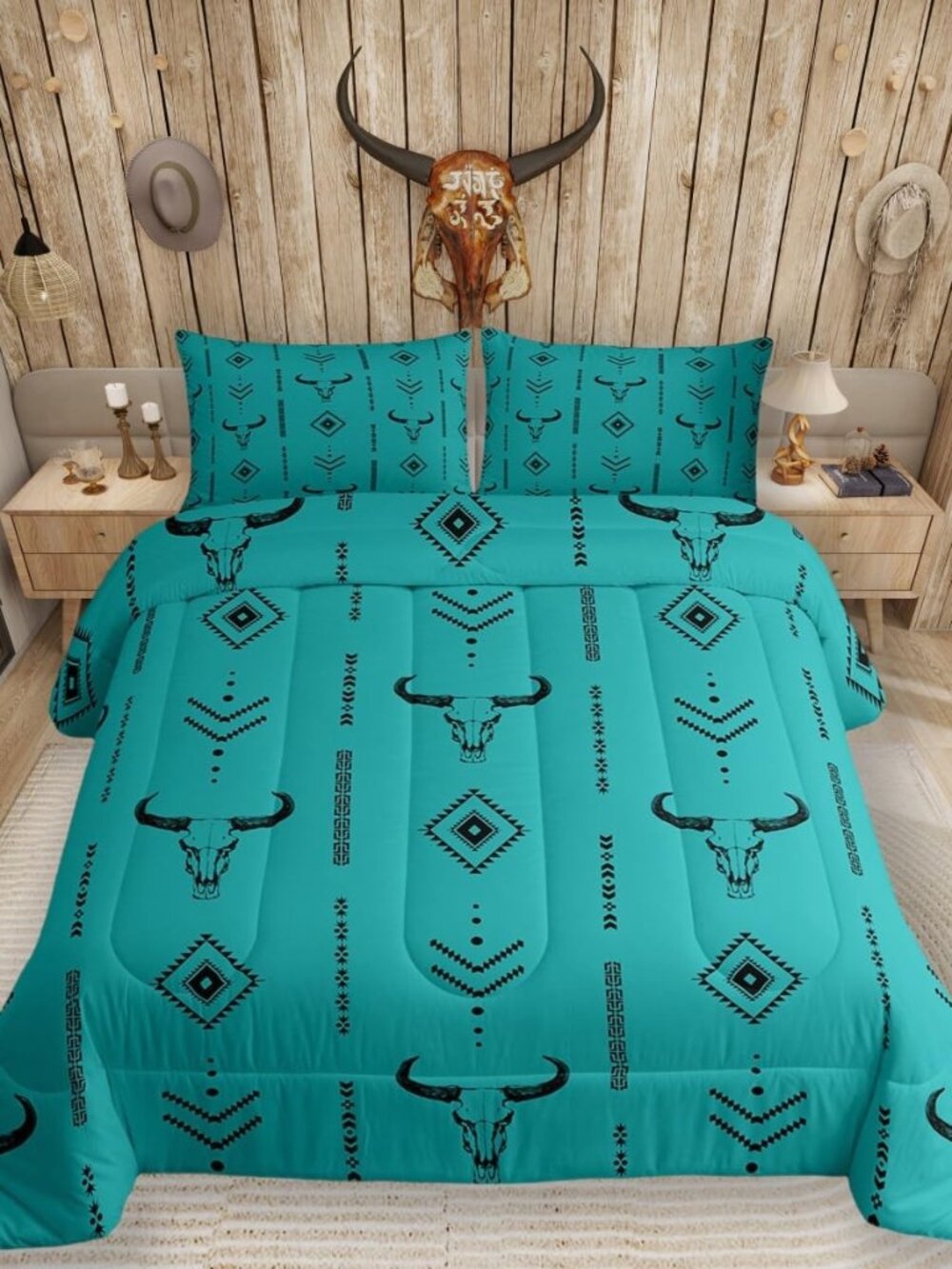 Turquoise Western Queen Size Comforter Set